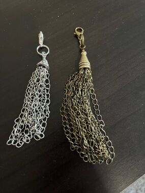 Zipper Pulls Mixed Metal Tassel  - Silver & Brass